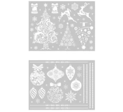 Confezione da 2 Fogli Elettrostatici Nevicata di Natale da 30x40 cm
