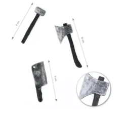 Confezione da 3 mini armi: ascia, coltello e mazza
