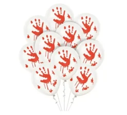 Confezione da 10 Palloncini a Mano con Sangue da 30cm