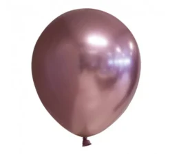Confezione da 10 Palloncini Cromati Rotondi Oro Rosa 30 cm