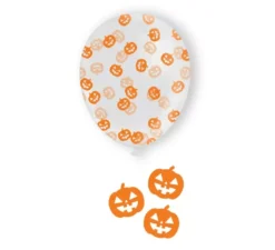Confezione da 10 palloncini di coriandoli a forma di zucca