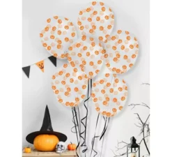 Confezione da 10 palloncini di coriandoli a forma di zucca