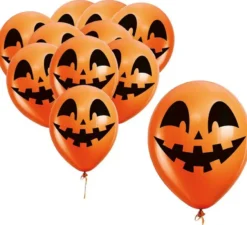 Confezione da 10 Palloncini Faccia Zucca da 30 cm