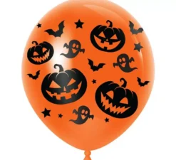 Confezione da 10 Palloncini Gatto e Zucca da 30 cm