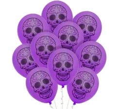 Confezione da 10 Palloncini Giorno dei Morti da 30 cm