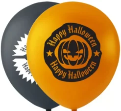Confezione da 10 palloncini Happy Halloween assortiti da 25 cm