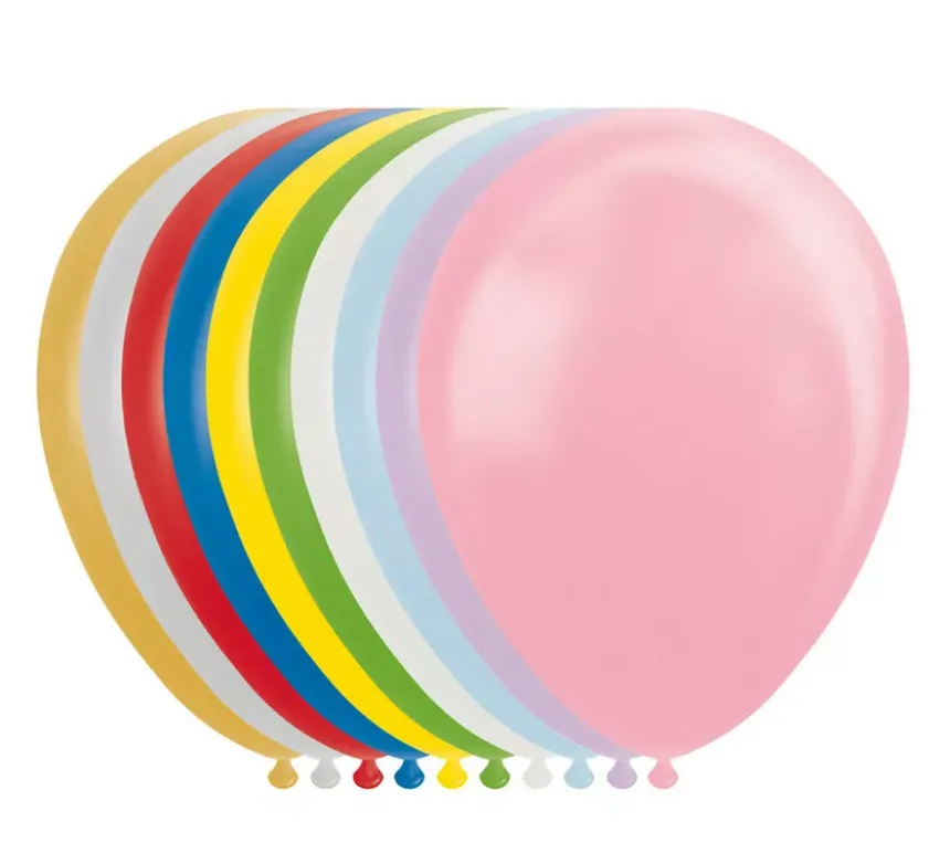 Confezione da 100 palloncini metallizzati/perlati colori assortiti 30 cm