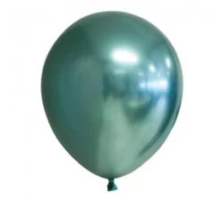 Confezione da 10 Palloncini Rotondi Cromati Verdi 30 cm