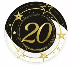 Confezione da 6 Piatti 20 Anni da 23 cm
