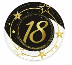 Confezione da 6 Piatti 18 Anni da 23 cm