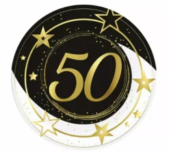 Confezione da 6 Piatti 50 Anni da 23 cm