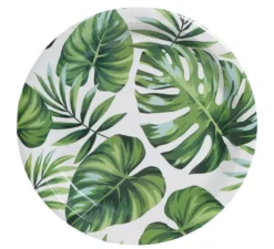 Confezione da 6 piatti con stampa foglia