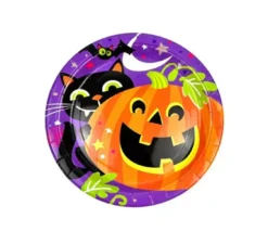 Confezione da 6 piatti con stampa Notte di Halloween da 18 cm