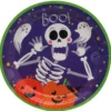 Confezione da 6 piatti di carta Skeleton Boo da 23 cm