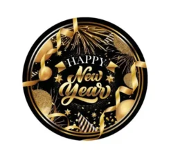 Confezione da 6 Piatti Happy New Year da 23 cm
