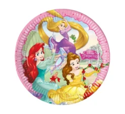Confezione da 8 piatti in cartone Disney Princess 23 cm