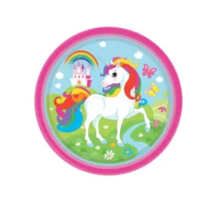 Confezione da 8 Piatti in Cartone Unicorno 23 cm