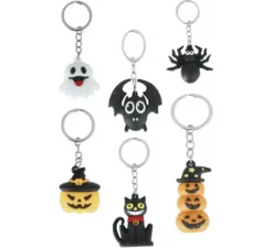 Confezione da 6 portachiavi di Halloween da 4,5 cm