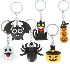 Confezione da 6 portachiavi di Halloween da 4,5 cm
