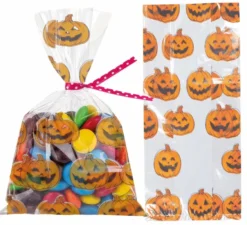 Confezione da 20 Sacchetti Caramelle Zucca 28X13 cm