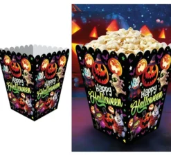 Confezione da 6 sacchetti di popcorn di carta Monsters 18x10,5 cm