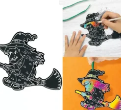 Confezione da 6 sagome di Halloween da colorare 14 cm
