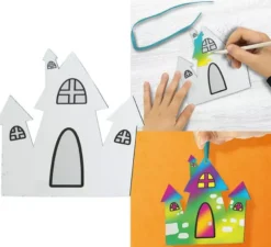 Confezione da 6 sagome di Halloween da colorare 12 cm