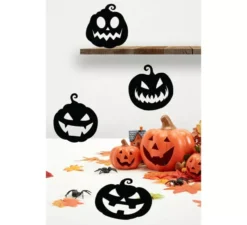 Confezione da 4 sagome di zucca nera