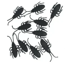 Confezione da 10 scarafaggi neri da 7 cm