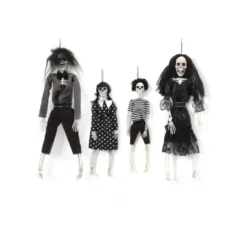 Confezione da 4 scheletri di famiglia gotica da 40 cm