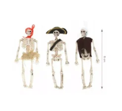 Confezione da 3 scheletri pirata di 15 cm