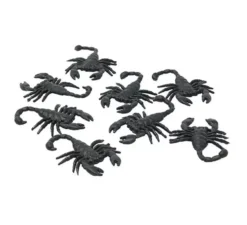 Confezione da 8 scorpioni neri da 6 cm