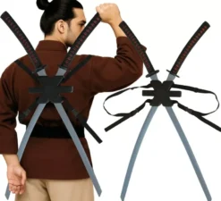 Confezione da 2 spade da samurai in plastica da 95 cm