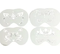 Confezione da 4 stencil per il trucco, 5x13,5 cm, in disegni assortiti