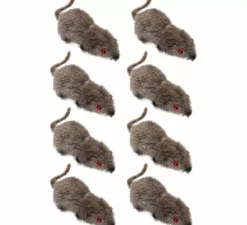Confezione da 8 topi grigi da 5 cm