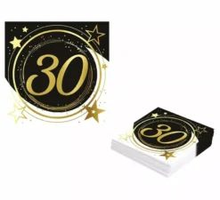 Confezione da 12 Tovaglioli 30 Anni da 33X33 cm