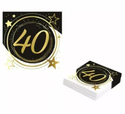 Confezione da 12 Tovaglioli 40 Anni da 33X33 cm
