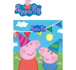 Confezione da 20 tovaglioli di carta Peppa Pig misura 33x33 cm