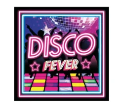 Confezione da 12 Tovaglioli Disco Fever da 33x33 cm