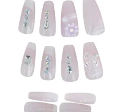 Confezione da 12 unghie con strass per donna