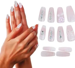 Confezione da 12 unghie con strass per donna