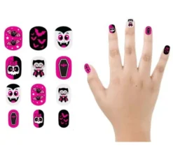 Confezione da 12 unghie da vampiro con adesivo per bambini