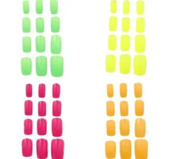 Confezione da 12 unghie neon per donna in vari colori