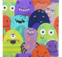 Confezione di 8 colorato tovaglioli mostro