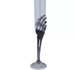 Coppa Trasparente con Mano Scheletrata Nera di 25 cm