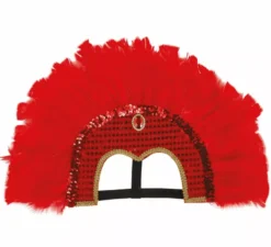 Copricapo con piume rosse