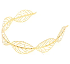 Corona con foglie di metallo dorato