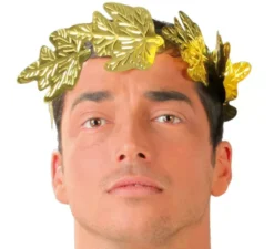 Corona di cesare, imperatore di roma in alloro di plastica