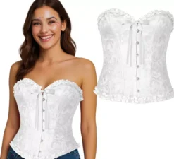Corsetto bianco con fiocco per donna