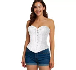 Corsetto bianco con fiocco per donna